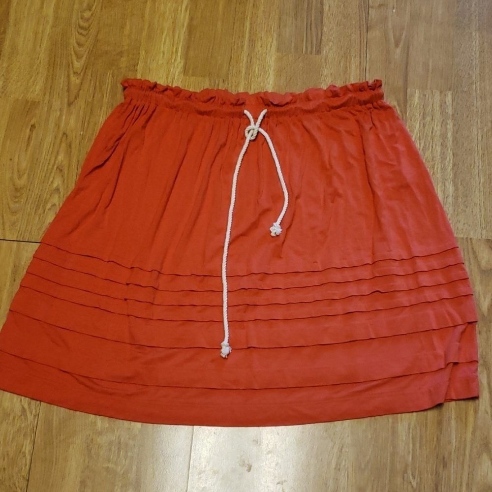 NWT orange drawstring knit skirt sz small